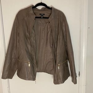 Brown leather jacket